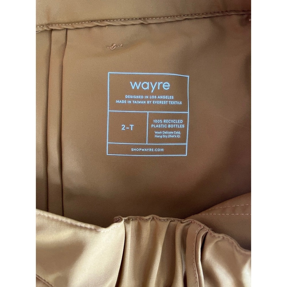 Wayre Jetsetter Cropped Wide‎ Leg Pants Size 2 Recycled Plastic Bottles Mustard - Picture 3 of 3